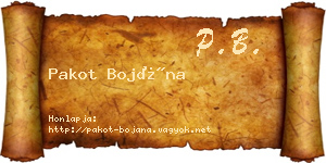 Pakot Bojána névjegykártya